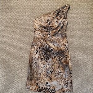 Eliza J Animal Print One-Shoulder Dress
